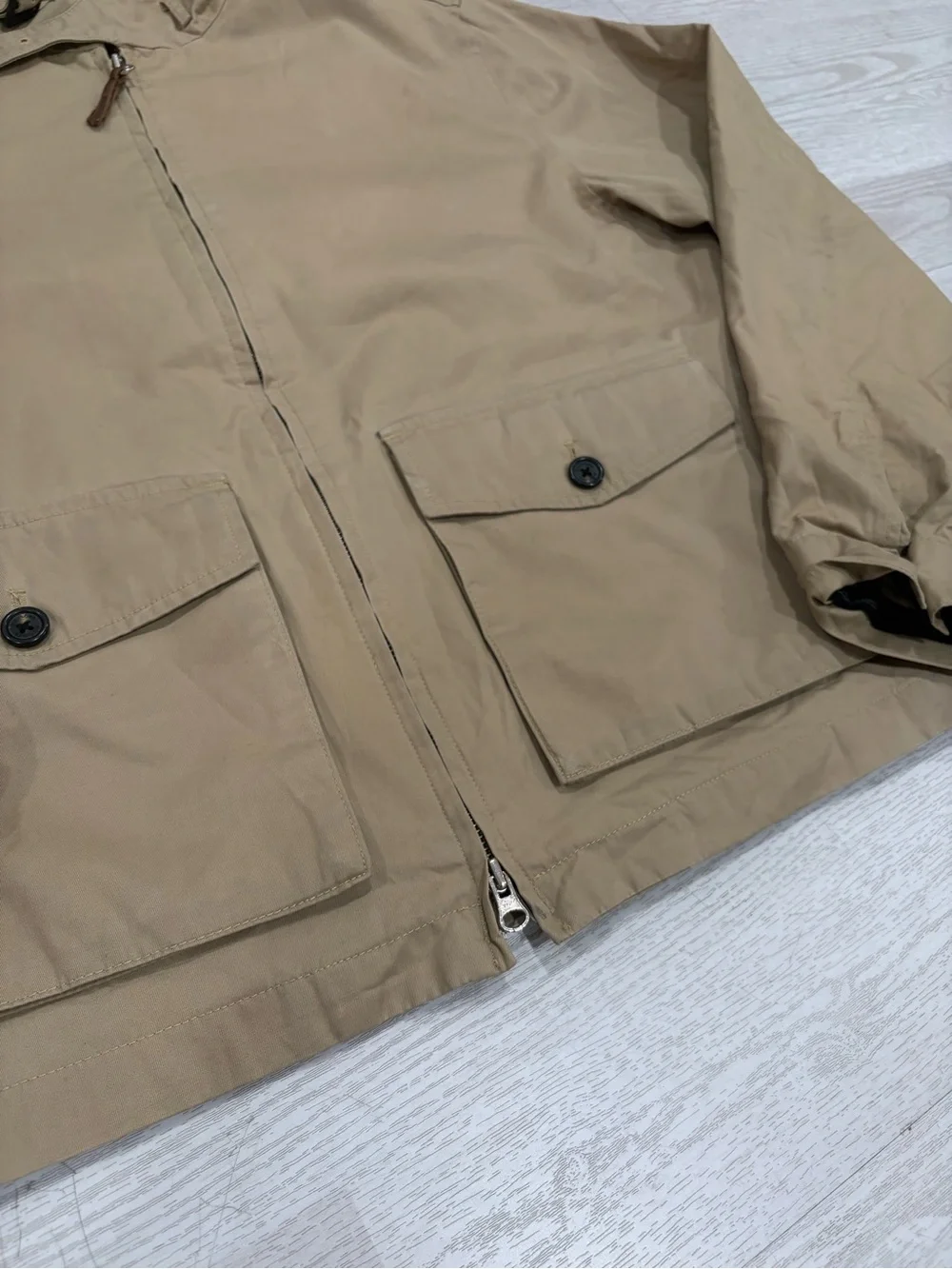 Tommy Hilfiger Vintage Men’s Tan Khaki Motorcycle Full Zip Up Jacket Size L